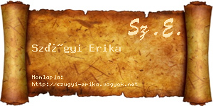 Szügyi Erika névjegykártya